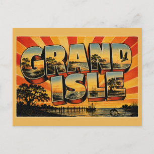 Carte Postale Grand Isle LA Voyage Artistique Rétro