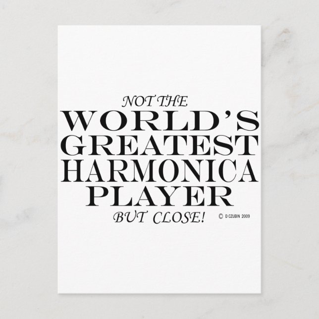 Carte Postale Grand Joueur Harmonica Fermer (Devant)
