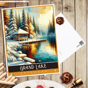 Carte Postale Grand Lac, Colorado Peinture Vintage