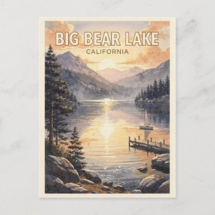 Carte Postale Grand lac d'Ours Californie Voyage Rétro