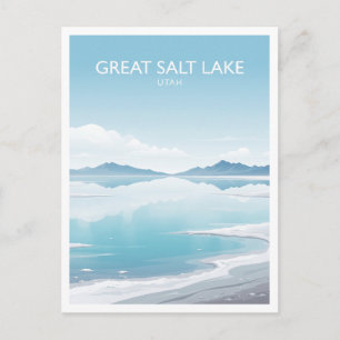 Carte Postale Grand Lac Salé — Salines plates comme un miroir Ut