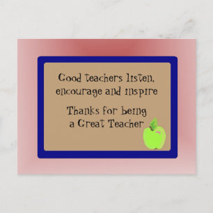 Carte Postale Grand Merci enseignant
