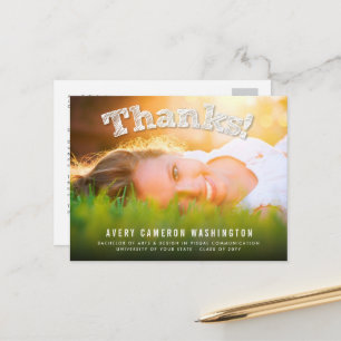 Carte Postale Grand Merci Esquisse Moderne Photo Remerciements D