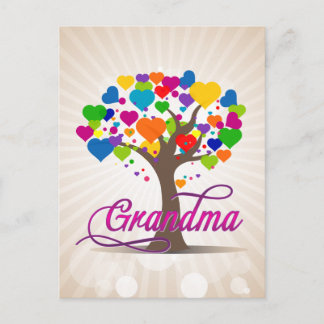 Carte Postale Grand-mère Arbre des Coeurs de vie