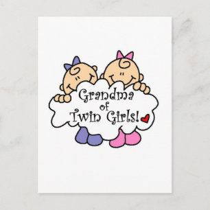 Carte Postale Grand-mère de Twin Girls Tshirts et cadeaux