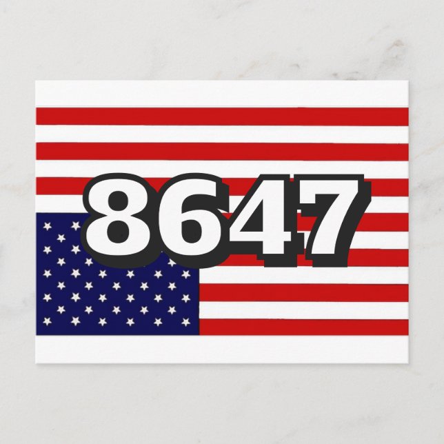 Carte Postale Grand Nombre Drapeau Américain (Devant)