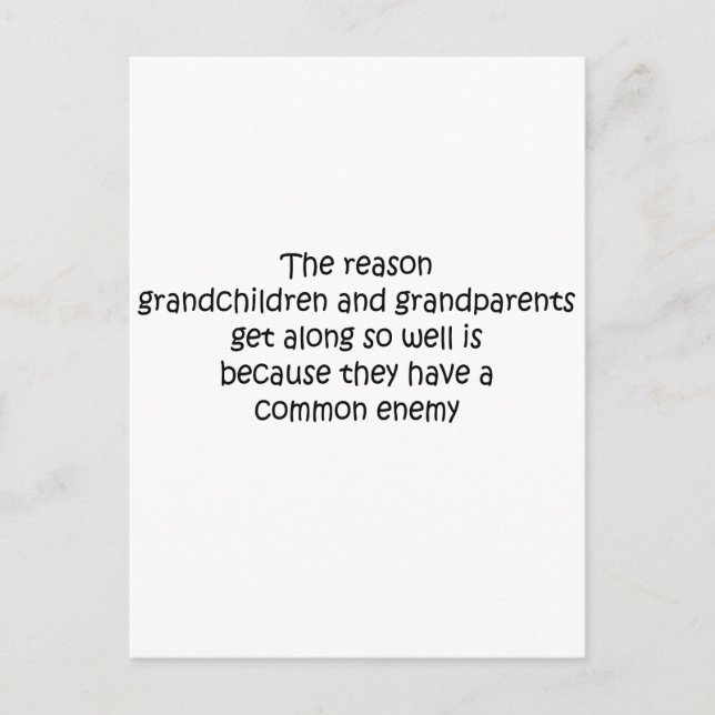 Carte Postale Grand-parents et petits-enfants citent (Devant)