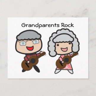 Carte Postale Grand-parents Rock Funny Grand-parents Jour Guitar