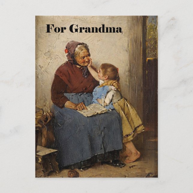 Carte Postale Grand-Parrain's Day Grandma Grandgirl Peinture (Devant)