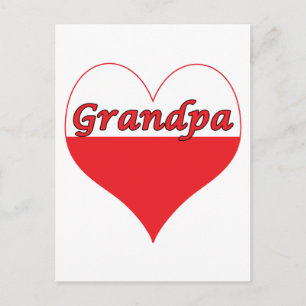 Carte Postale Grand-père Coeur polonais