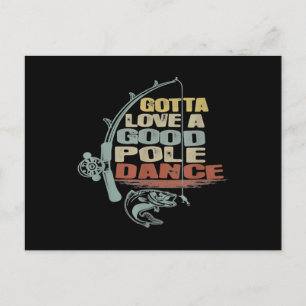 Carte Postale Grand-père Cool de pêche vintage