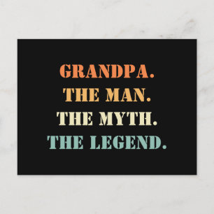 Carte Postale Grand-Père L'Homme Le Mythe La Légende Fête des pè
