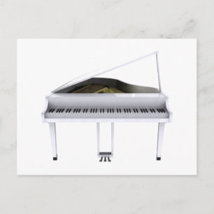 Carte Postale Grand piano blanc : Modèle 3D :