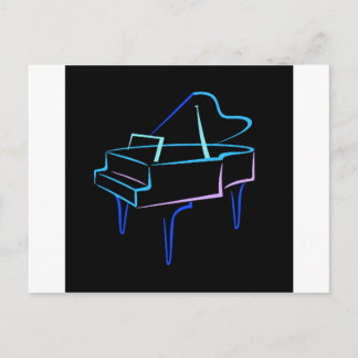 Carte Postale Grand piano bleu Abstrait