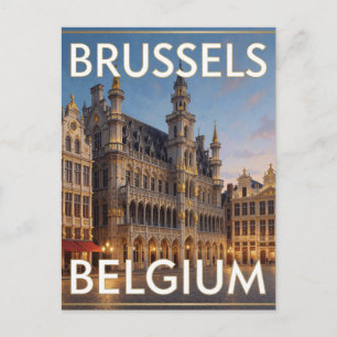 Carte Postale Grand Place de Bruxelles Belgique Scène de Voyage
