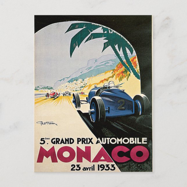 Carte Postale Grand Prix automobile de Monaco (Devant)