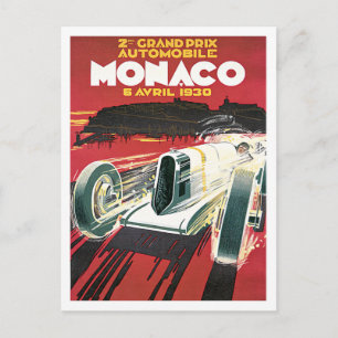 Carte Postale Grand Prix automobile de Monaco Vintage