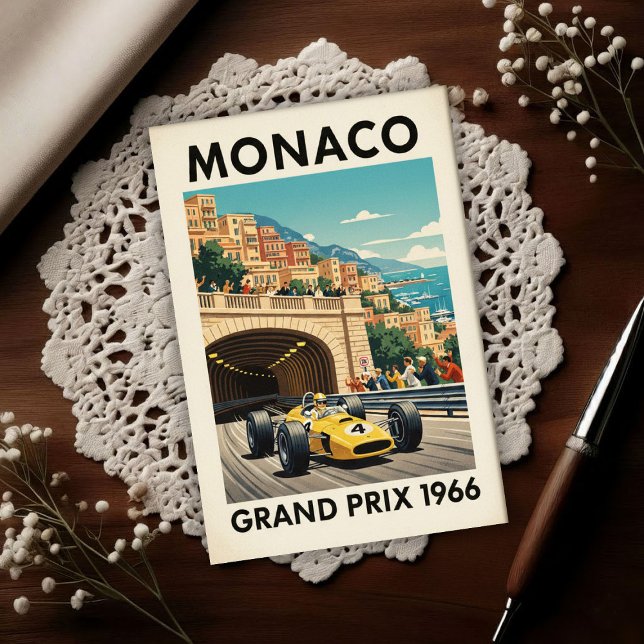 Carte Postale Grand Prix de Monaco Vintage 1966 (Créateur téléchargé)