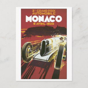 Carte Postale Grand Prix Monaco Avril 1930
