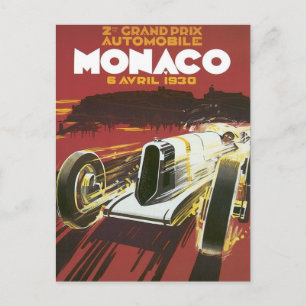 Carte Postale Grand Prix vintage Monaco