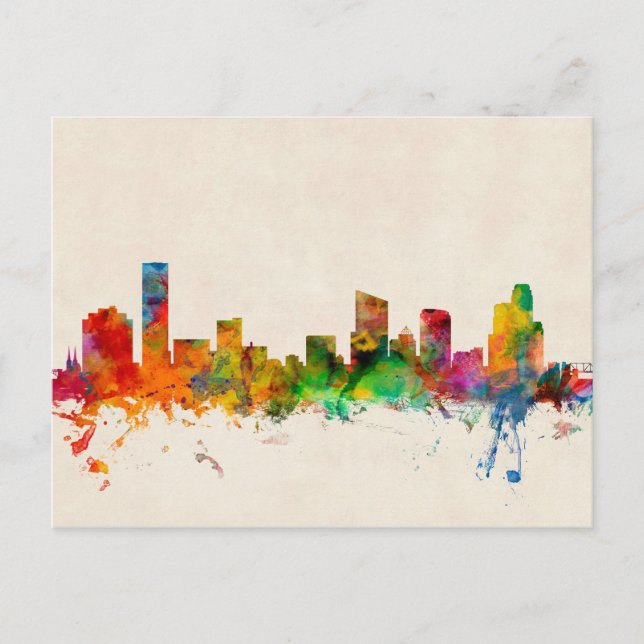 Carte Postale Grand Rapids Michigan Skyline (Devant)