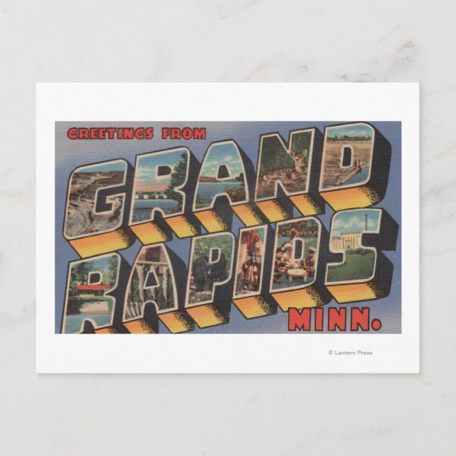 Carte Postale Grand Rapids, Minnesota - Scènes de grandes lettre (Devant)