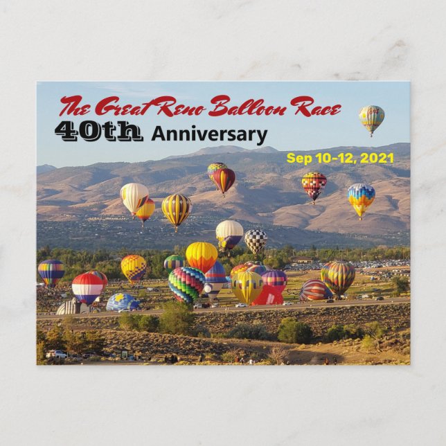 Carte Postale Grand Reno Balloon Race 40e anniversaire (Devant)