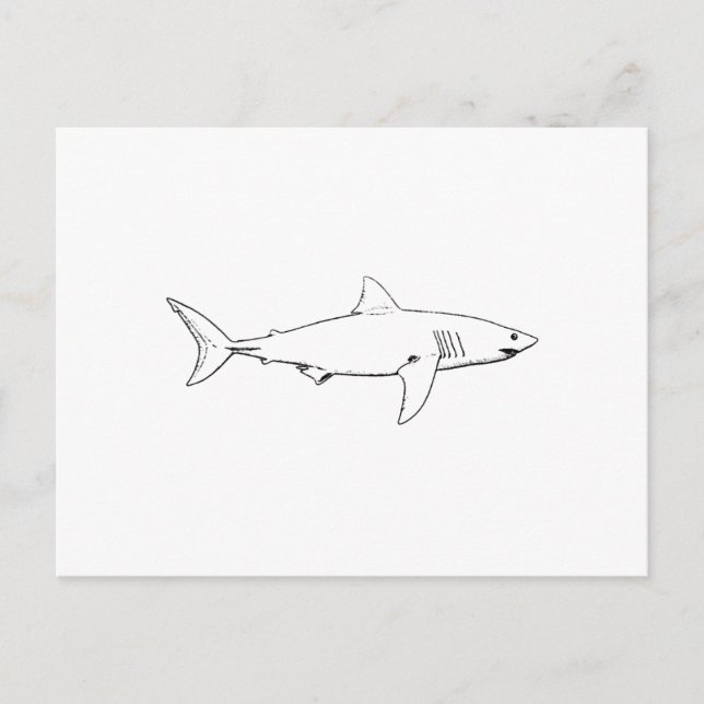 Carte Postale Grand requin blanc (art en ligne) (Devant)