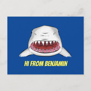 Carte Postale Grand requin blanc moyen dessin animé