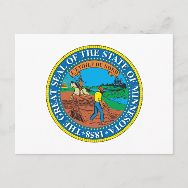 Carte Postale Grand sceau de l'état du Minnesota (Devant)