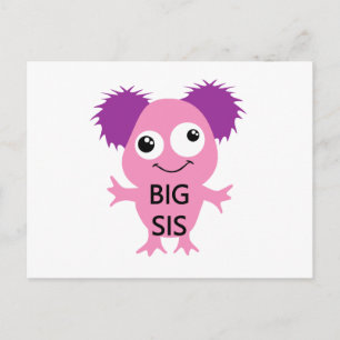 Carte Postale Grand Soeur Rose Monster