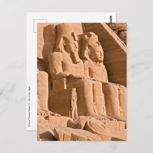 Carte Postale Grand Temple d'Abu Simbel - Ramsès II - Égypte (Devant / Derrière)