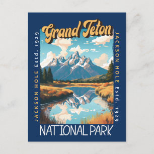 Carte Postale Grand Teton National Park Jackson Hole en détresse