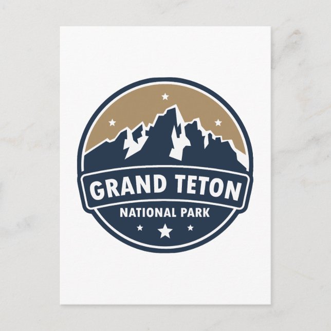 Carte Postale Grand Teton National Park Round Emblem (Devant)