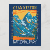 Grand Teton National Park Wyoming Retro Trouvé