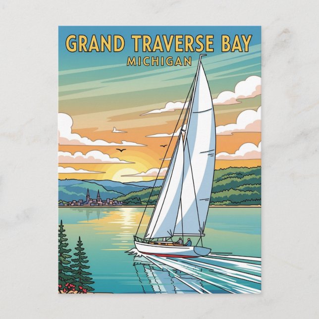 Carte Postale Grand Traverse Bay Michigan Travel (Devant)