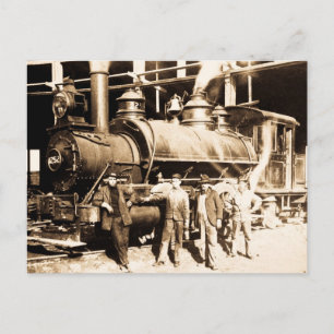 Carte Postale Grand Trunk Railroad Shop & Crew - Vintage