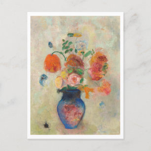 Carte Postale Grand Vase avec peinture à fleurs