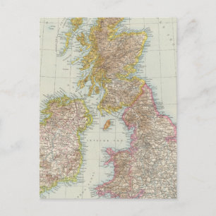 Carte Postale Grande-Bretagne, Irlande - Map of UK, Ireland