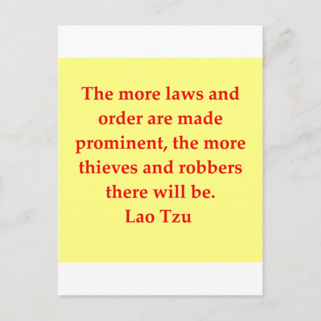 Carte Postale grande citation Lao Tzu (Devant)