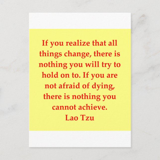 Carte Postale grande citation Lao Tzu (Devant)