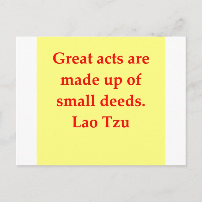 Carte Postale grande citation Lao Tzu (Devant)