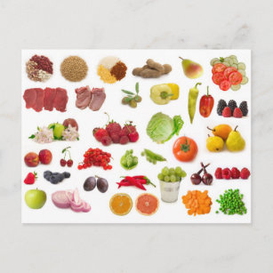 Carte Postale grande collection de fruits et légumes