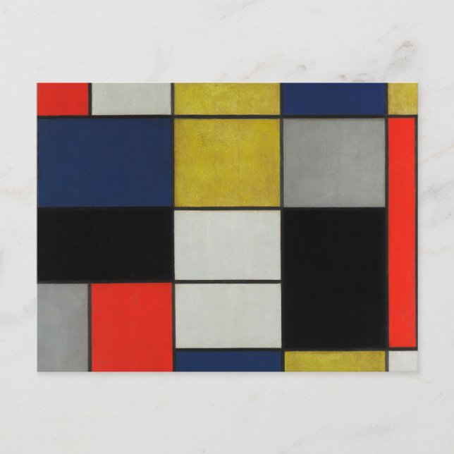 Carte Postale Grande composition par Piet Mondrian (Devant)