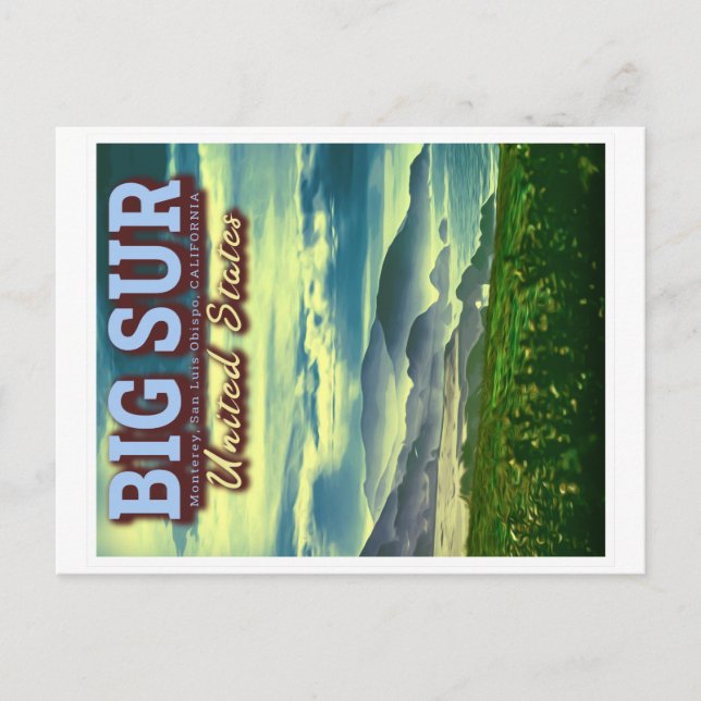 CARTE POSTALE GRANDE CÔTE CENTRALE DE CALIFORNIE ÉTATS-UNIS (Devant)