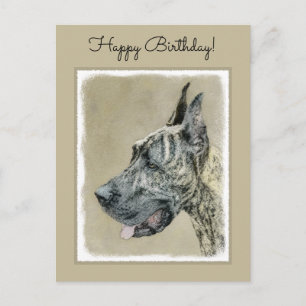 Carte Postale Grande Danse (Brindle) Peinture - Art Chien origin