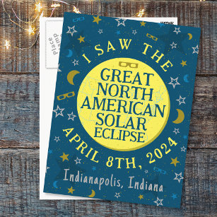 Carte Postale Grande Éclipse Solaire Nord-Américaine Avr 2024 Pe