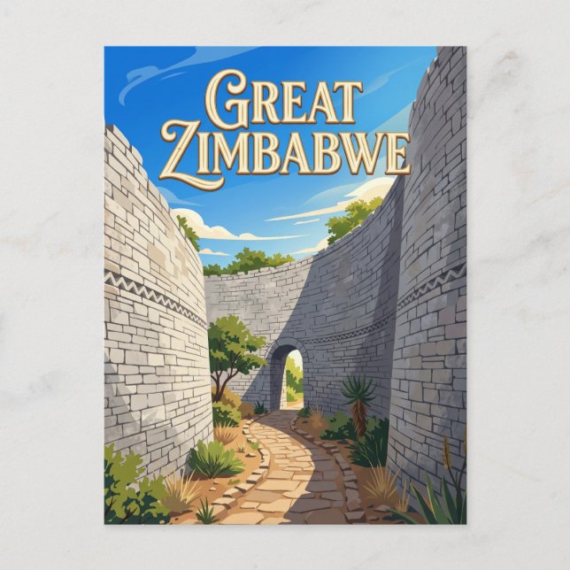 Carte Postale Grande Enceinte du Zimbabwe Zimbabwe (Devant)