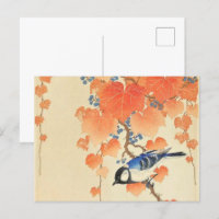Grande mésange sur la branche paulownia - Ohara Ko