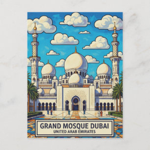 Carte Postale Grande Mosquée de Dubaï Voyage aux Émirats arabes 